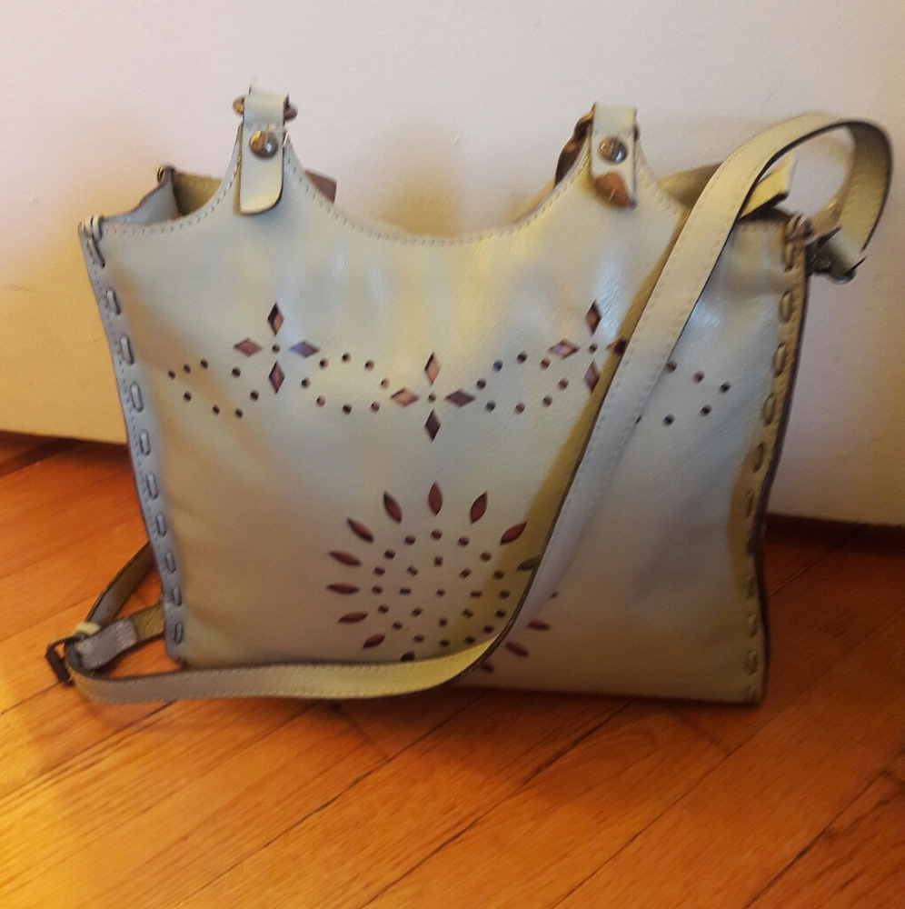 Patricia Nash Mint Leather Satchel Bag
